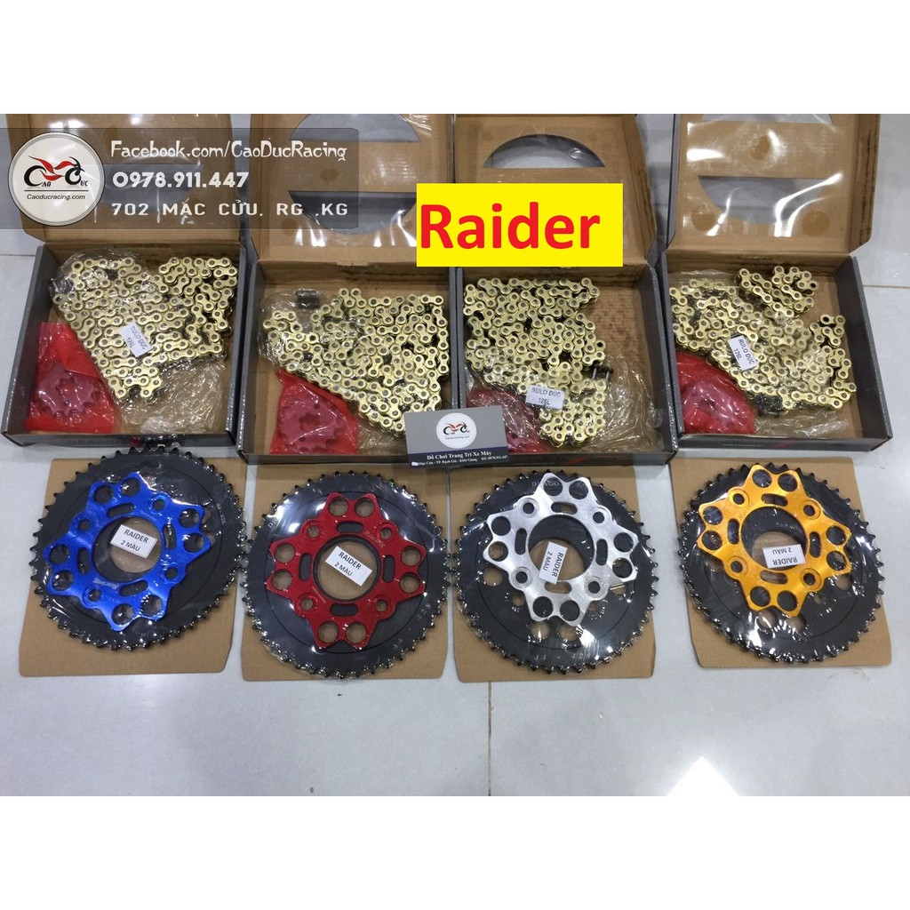 Bộ NSD thép 2 tầng RULO ĐÚC EX150 RAIDER WINNER - sên đúc siêu bền