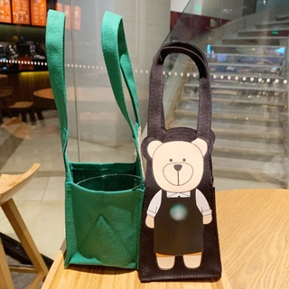 Túi tote đựng chai nước starbucks có quai xách / túi tote / giá đỡ chai nước
