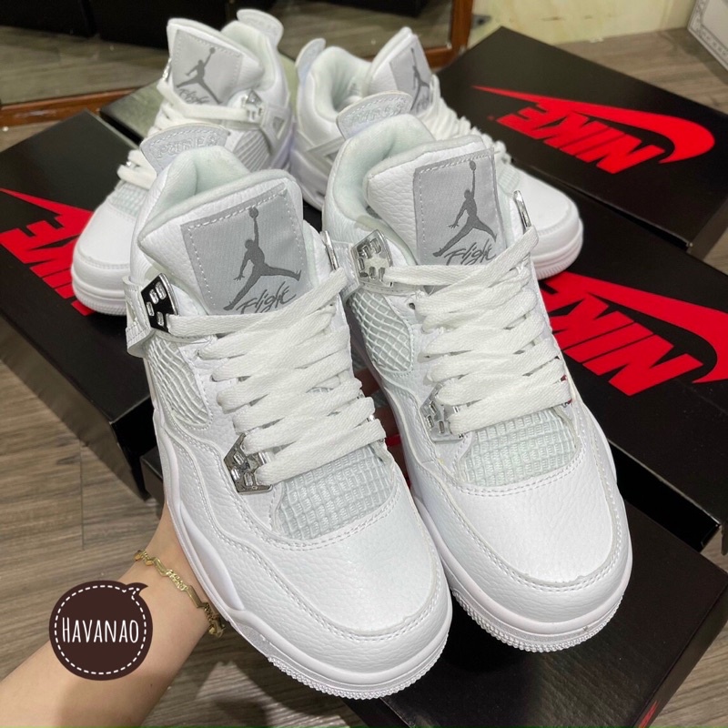 Giày jordan4 trắng 11 . Giày thể thao nam nữ sneaker kèm hộp