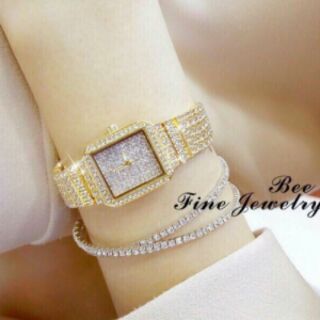 Đồng hồ Nữ Bee sister vuông đính đá case 26mm