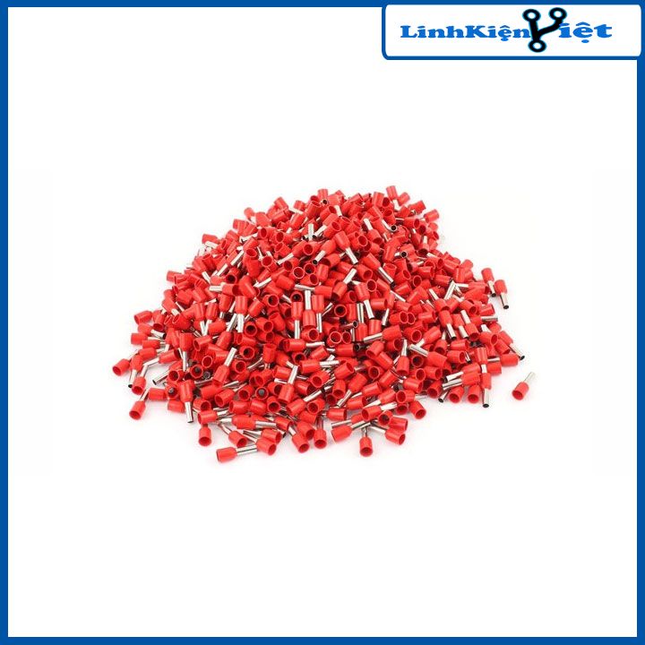 Đầu cos kim đặc PTV1.25-12 màu đỏ vàng xanh dương bọc phủ nhựa (gói 100 chiếc)
