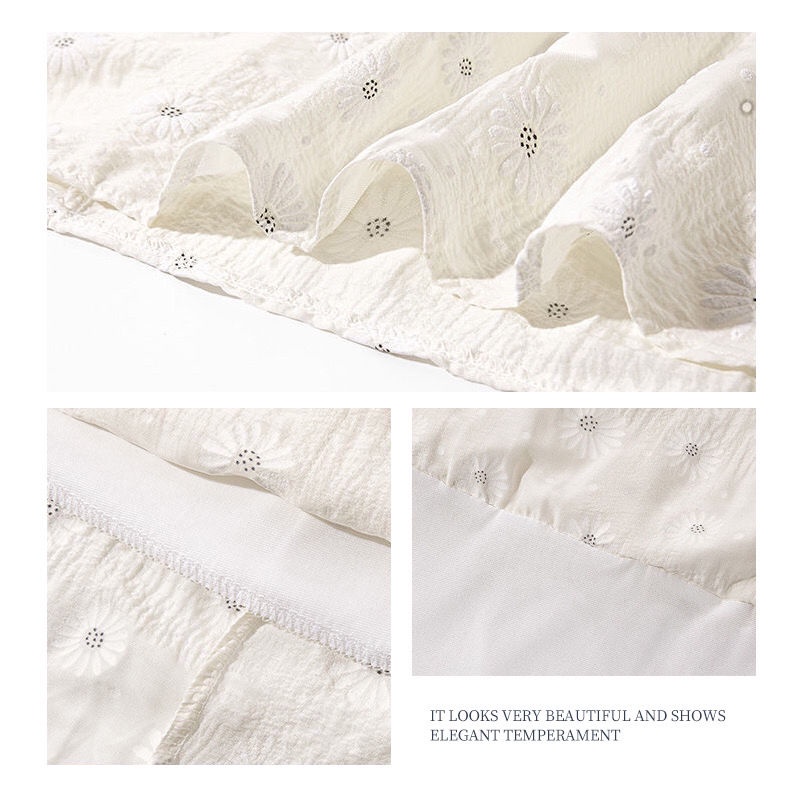 Đầm Tay Phồng Ngắn Cổ Vuông Eo Cao Ngọt Ngào Thời Trang Mùa Hè Mới Cho Nữ