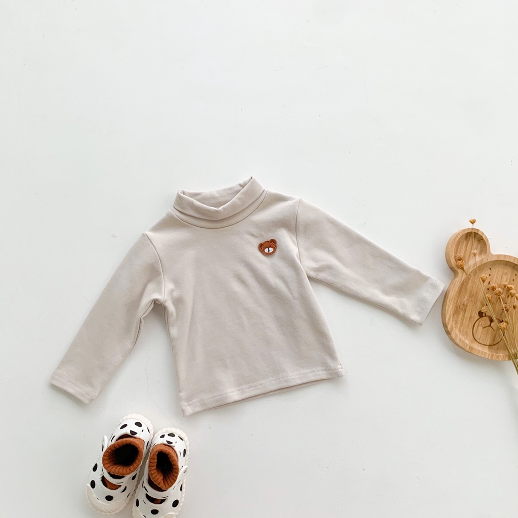 Áo Sơ Mi Tay Dài In Hình Gấu Đáng Yêu Dành Cho Bé