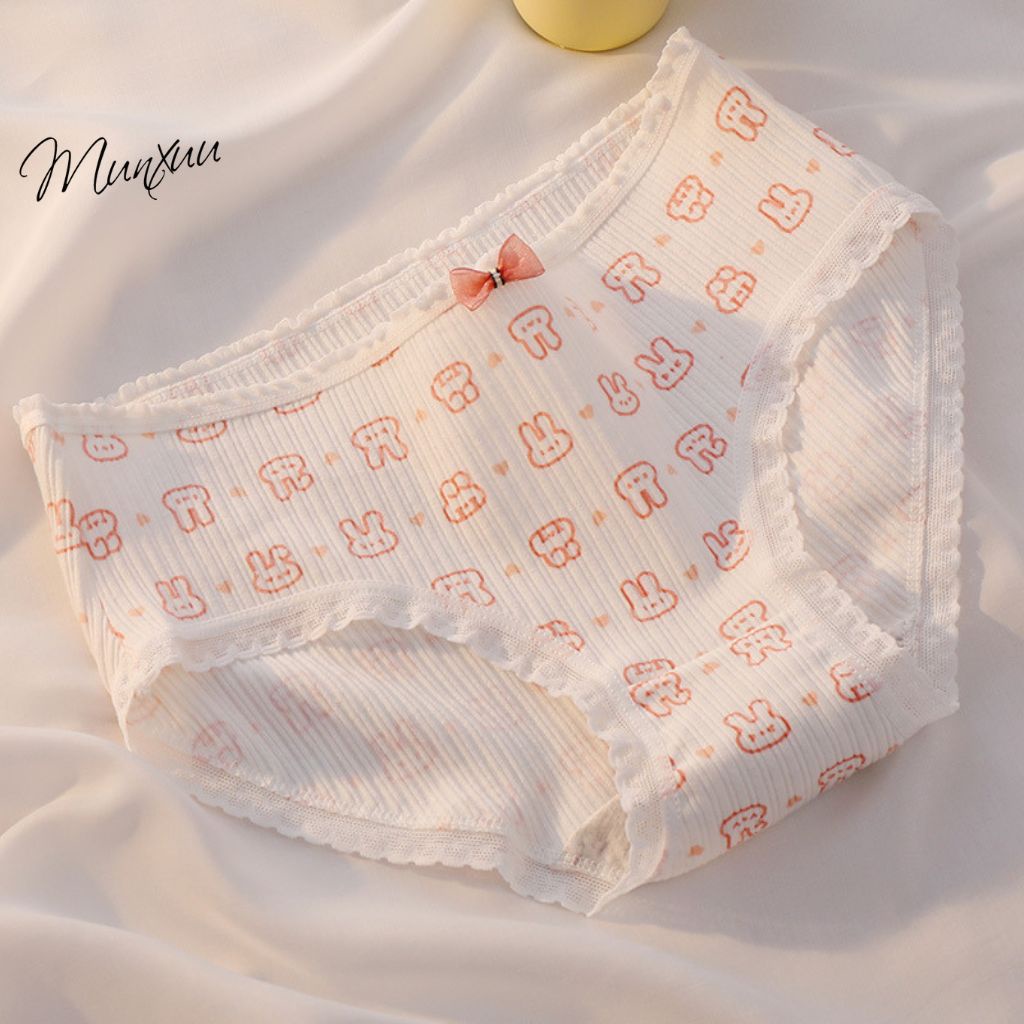Quần lót nữ Cotton co dãn họa tiết thỏ dễ thương MUNXUU, vải mềm mát co dãn kháng khuẩn - QC116