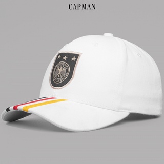 Mũ lưỡi trai chính hãng CAPMAN thể thao vải kaki thêu sọc màu trắng CM144