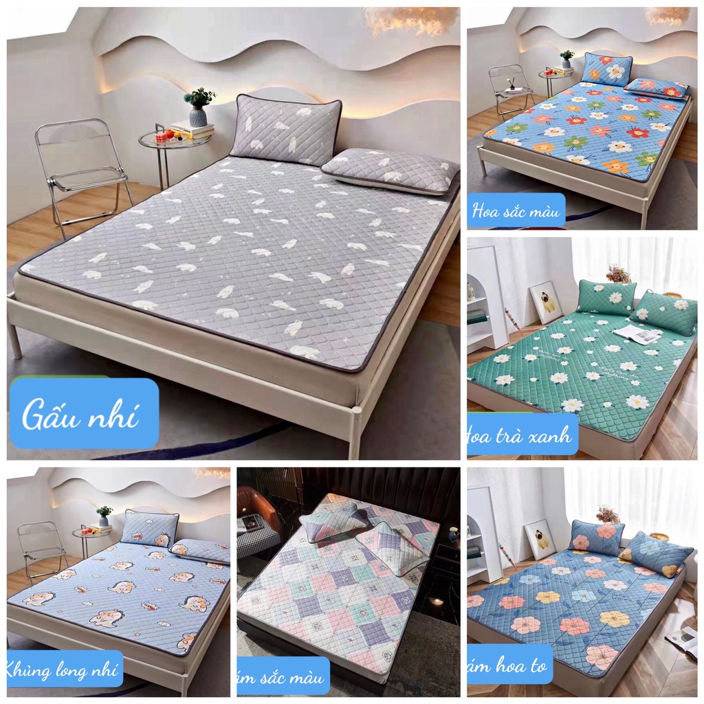 Chiếu điều hòa cao su non - gấu tim nâu- kích thước 1m6/1m8/2m2