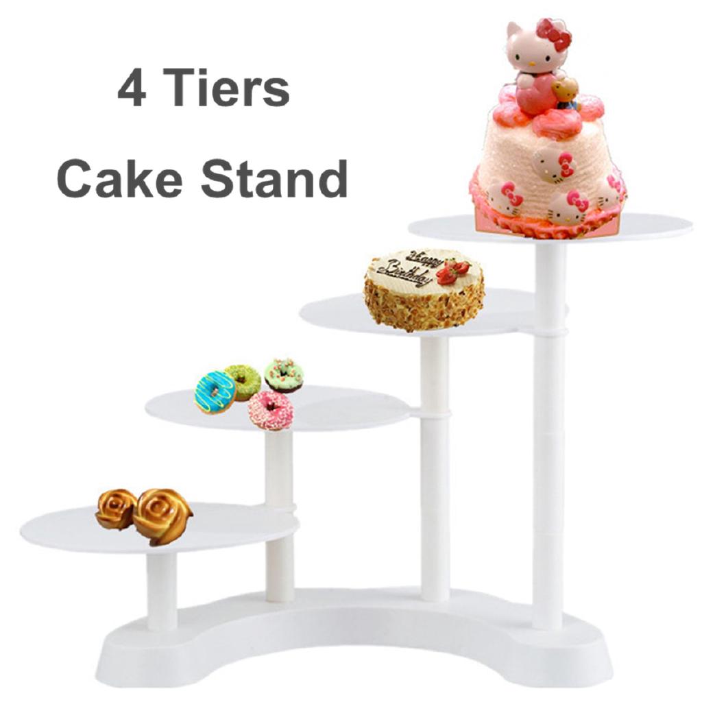 Dongxi White 4 Tier Cake Stand Plastic Cupcake Dessert Display