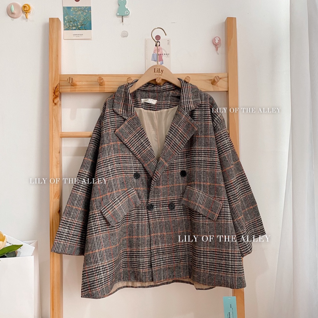 Blazer kẻ túi nắp