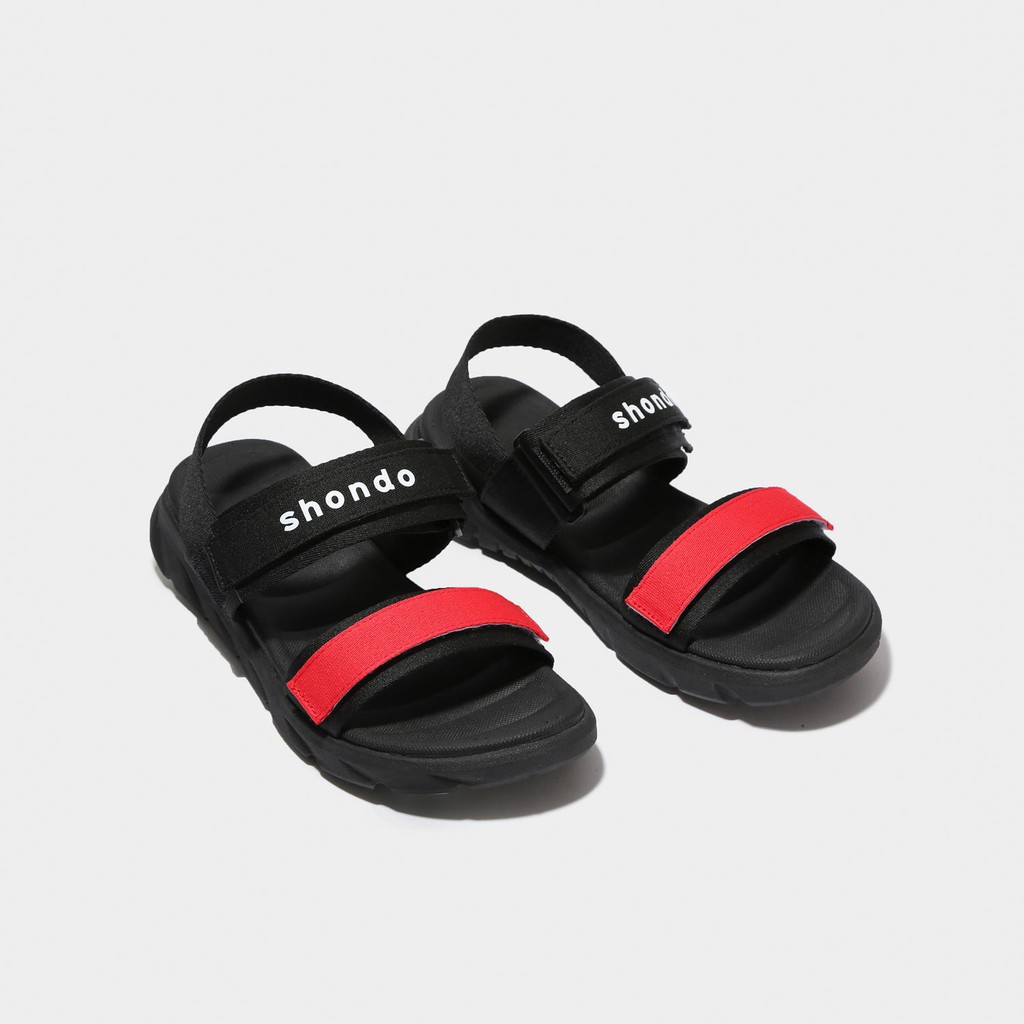 Giày Sandal Shondo Shat F6 Sport màu đen đỏ quai ngang Chính Hãng 100%