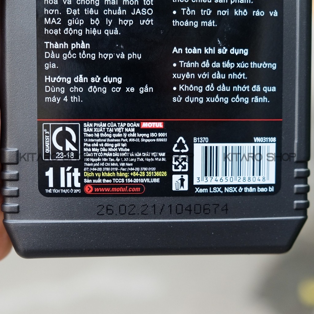 Nhớt MOTUL H-Tech 100 4T 10W40 (100% Tổng Hợp - Mô Tô PKL)