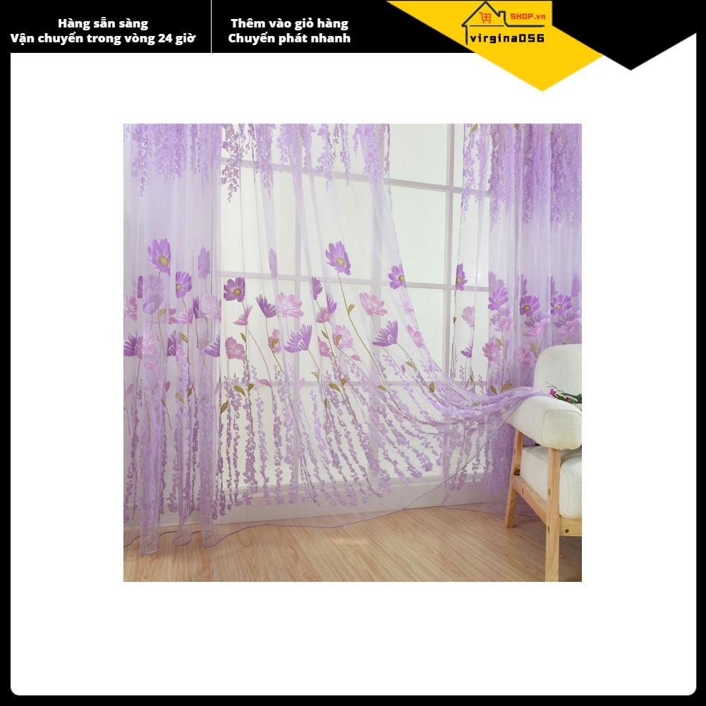 Virgina056 Polyester Floral Pattern Window Tulle Voile Curtain Bedroom Living Room Decor