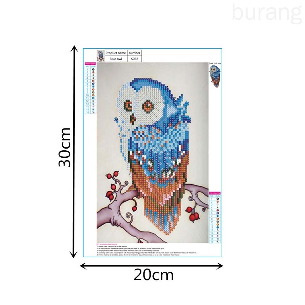 Bộ tranh đính đá DIY hình chim cú nhiều màu sắc dành cho trang trí