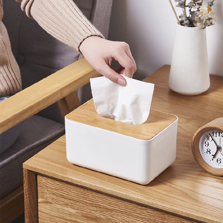 Hộp Đựng Khăn Giấy Bằng Gỗ Kiểu Dáng Đơn Giản