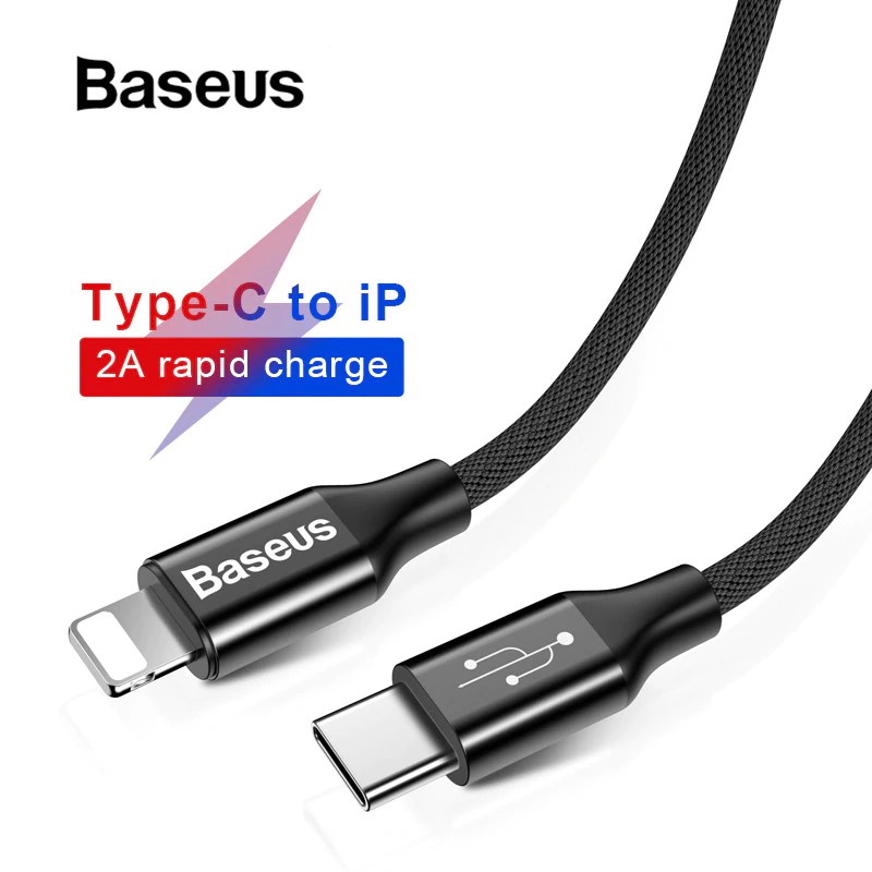 Cáp sạc dữ liệu bện nylon Baseus USB-C Lightning 1-2M