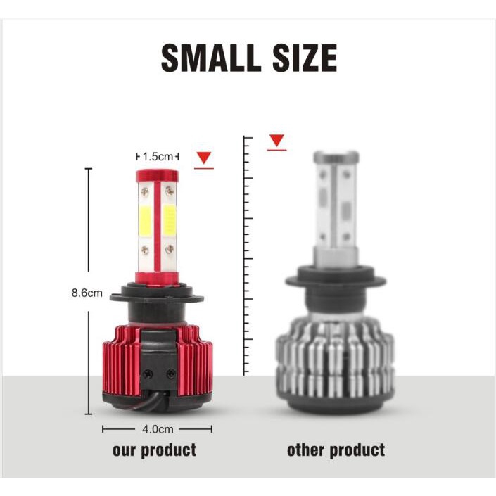 Đèn pha bóng led 4300K 6000K 8000K 16000LM H4 H1 H7 H8 H9 H11 H16 9005 HB3 9006 HB4