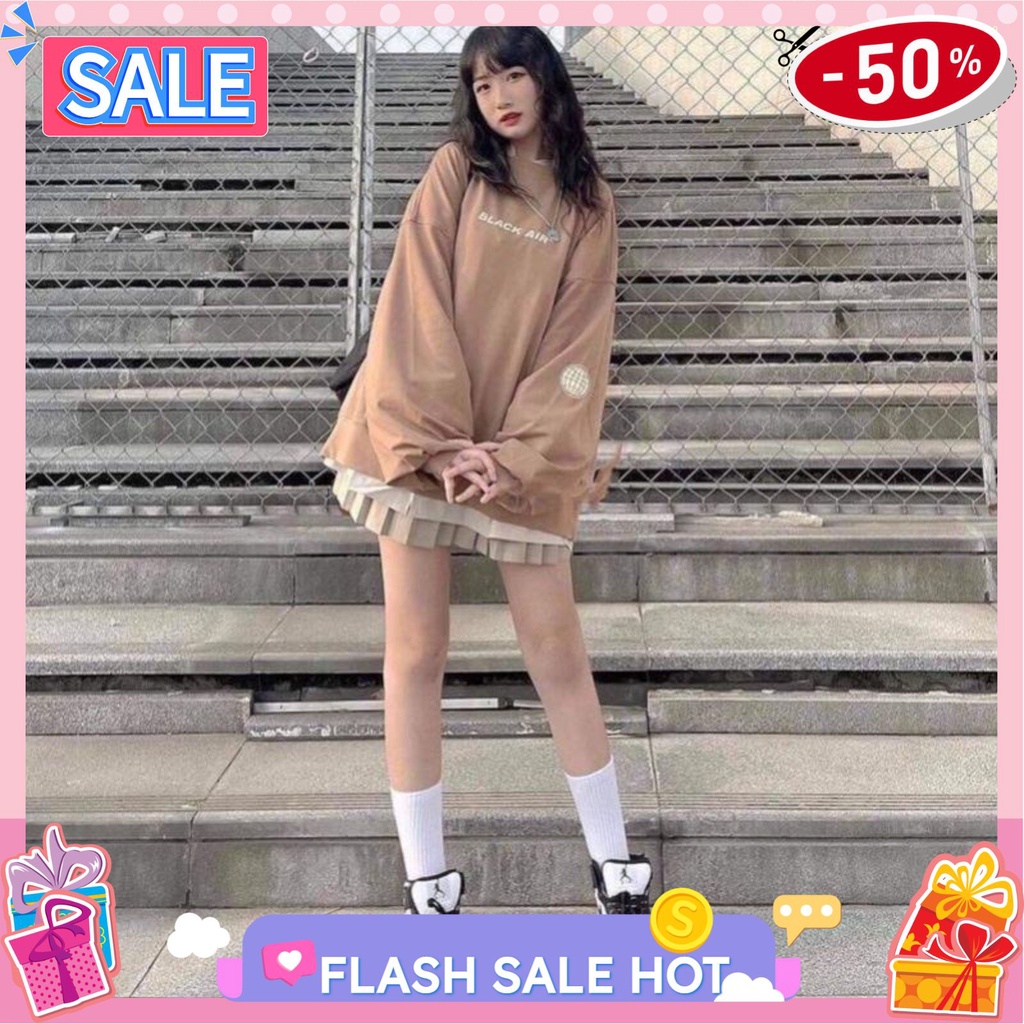 Áo Nỉ Dáng Suông Black Air - Áo hoodie dài tay bồng màu nâu cá tính, trẻ trung XX99