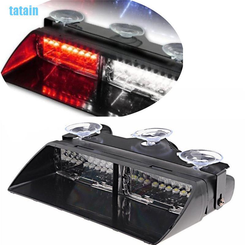 [TA]  Car 16 LED Red/White Police Strobe Flash Light Dash Emergency Flashing Light  CZ