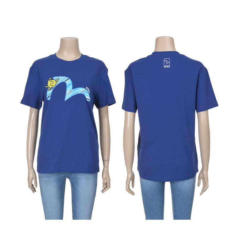 ✾▪♘100% Áo Thun Bụi Bẩn Sóng evisu Hàn Quốc Đích Thực