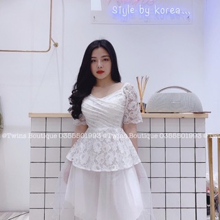 Váy đầm nữ 🌺FREESHIP 🌺Váy ren dự tiệc - Đầm ren dự tiệc phối tầng