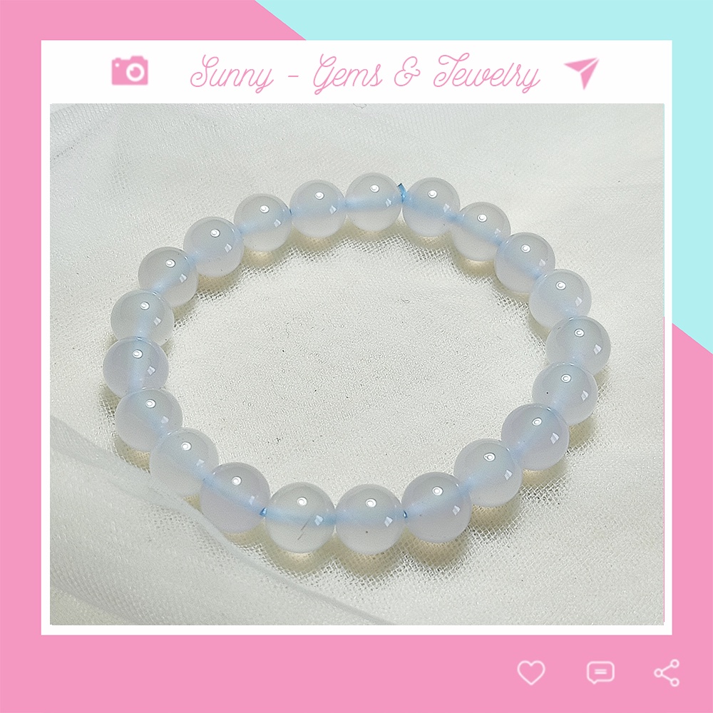 Vòng tay phong thủy may mắn màu trắng hút tài lộc tình duyên hợp mệnh kim mệnh thủy SN096 SUNNY JEWELRY