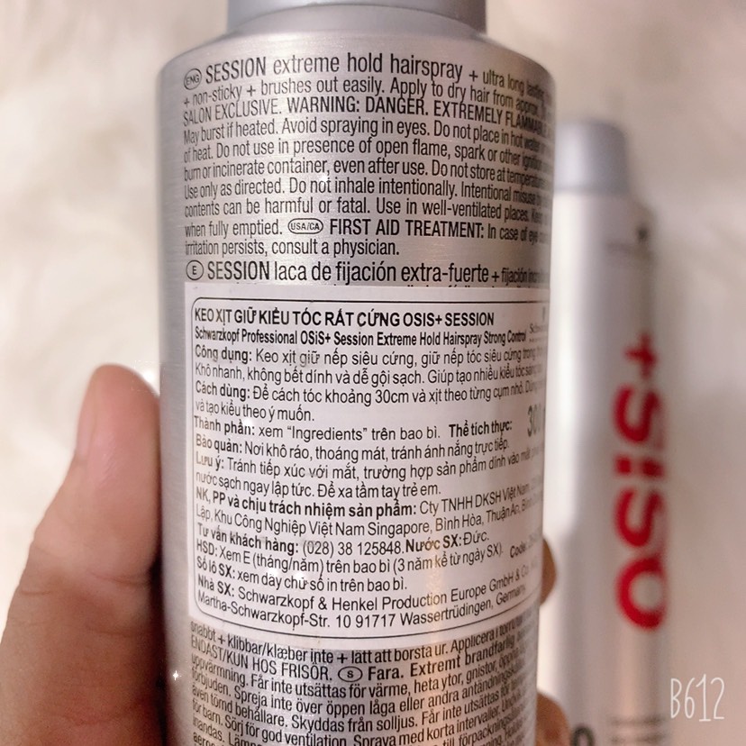 KEO XỊT TÓC CỨNG SCHWARZKOPF - OSIS - Session #3 300ml (Chính hãng)