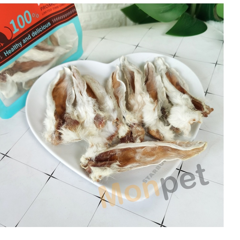 Snack thưởng tai thỏ sấy cho chó mèo túi 100g
