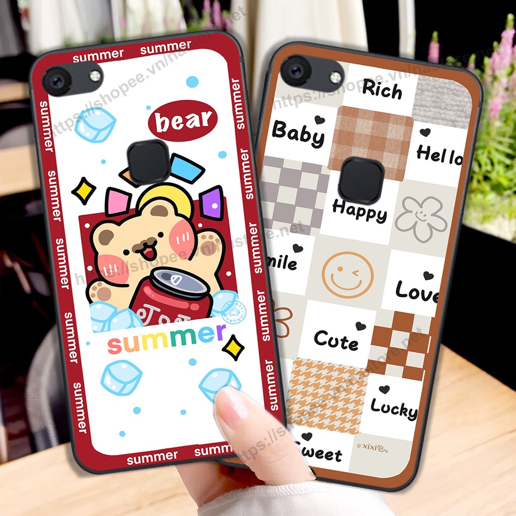 Ốp lưng Vivo V7 / V7 Plus / V7+ trái tim hình gấu cute cá tính, giá rẻ, cực bền