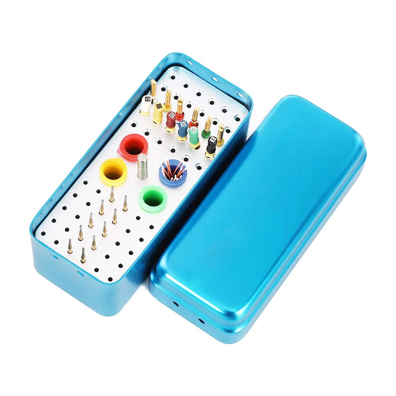 Hộp Đựng Dụng Cụ Nha Khoa Bằng Nhôm 60 Lỗ Có Nắp Đậy Tiện Dụng