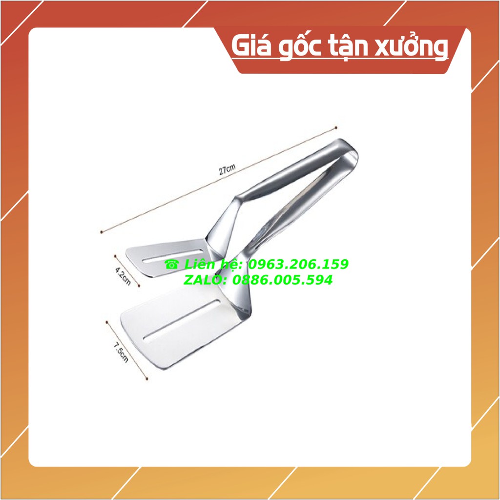 Kẹp inox gắp nóng thức ăn, xẻng gắp thực phẩm bằng inox, kẹp thức ăn thông minh, xẻng inox chiên đồ ăn