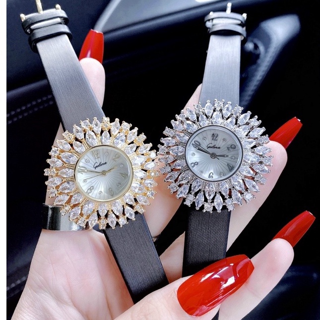 Đồng hồ đeo tay nữ, đồng hồ nữ chính hãng GULENA dây da, full hộp cao cấp, mặt đính kim cương nhân tạo, siêu sang chảnh