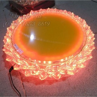Đế Sen Pha Lê Tròn Led Đổi Màu 23cm
