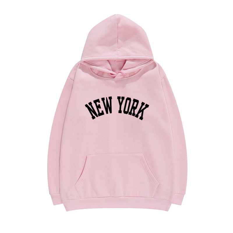 Mới Áo Hoodie Cotton Dày Dặn Giữ Ấm In Họa Tiết New York Thời Trang Mùa Đông 2020 Cho Nữ