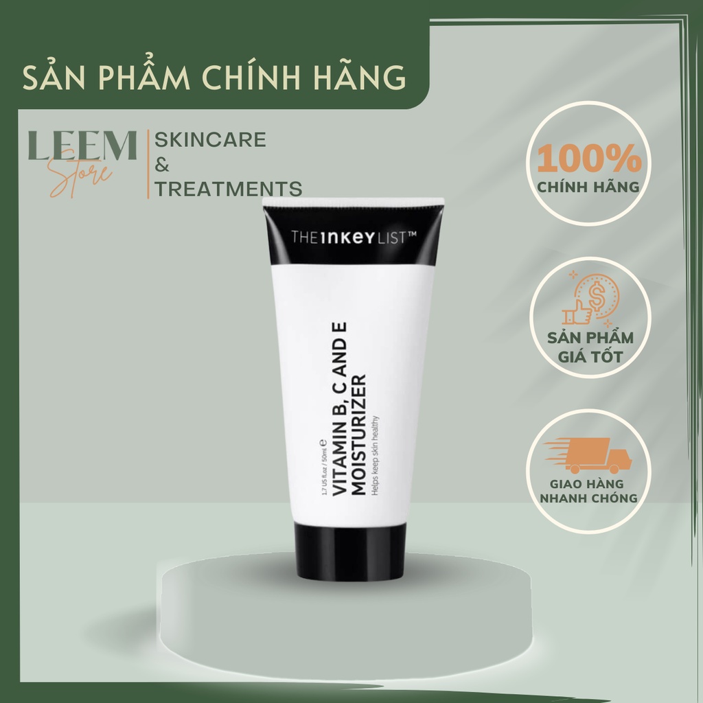 Kem dưỡng ẩm The Inkey List Vitamin B C & E Moisturizer ngừa mụn dưỡng da trắng sáng 50ml