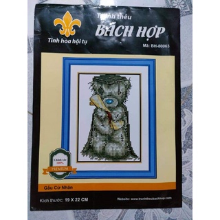 Tranh thêu chữ thập 11ct hình động vật dễ thương