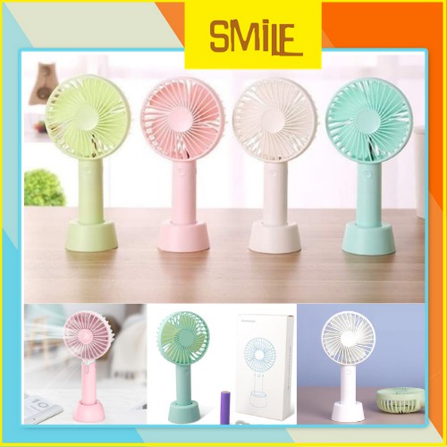 Quạt Mini Tích Điện Cầm Tay có Đế Để Bàn 3 tốc độ gió N9 - Tặng Kèm Pin Và Dây Sạc