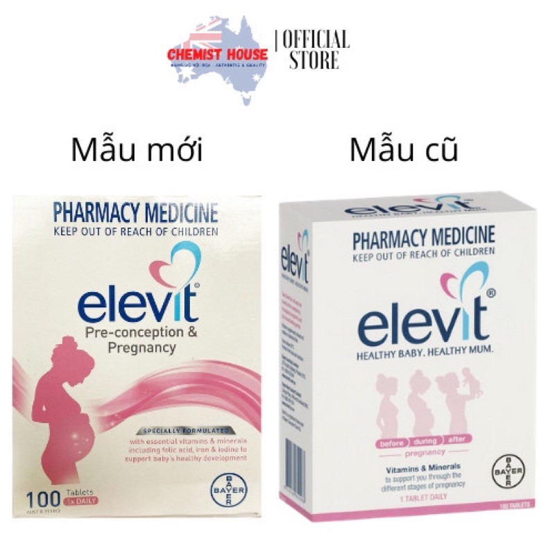 ELEVIT DATE 2023 MẪU MỚI VITAMIN TỔNG HỢP cho bà bầu 100 viên