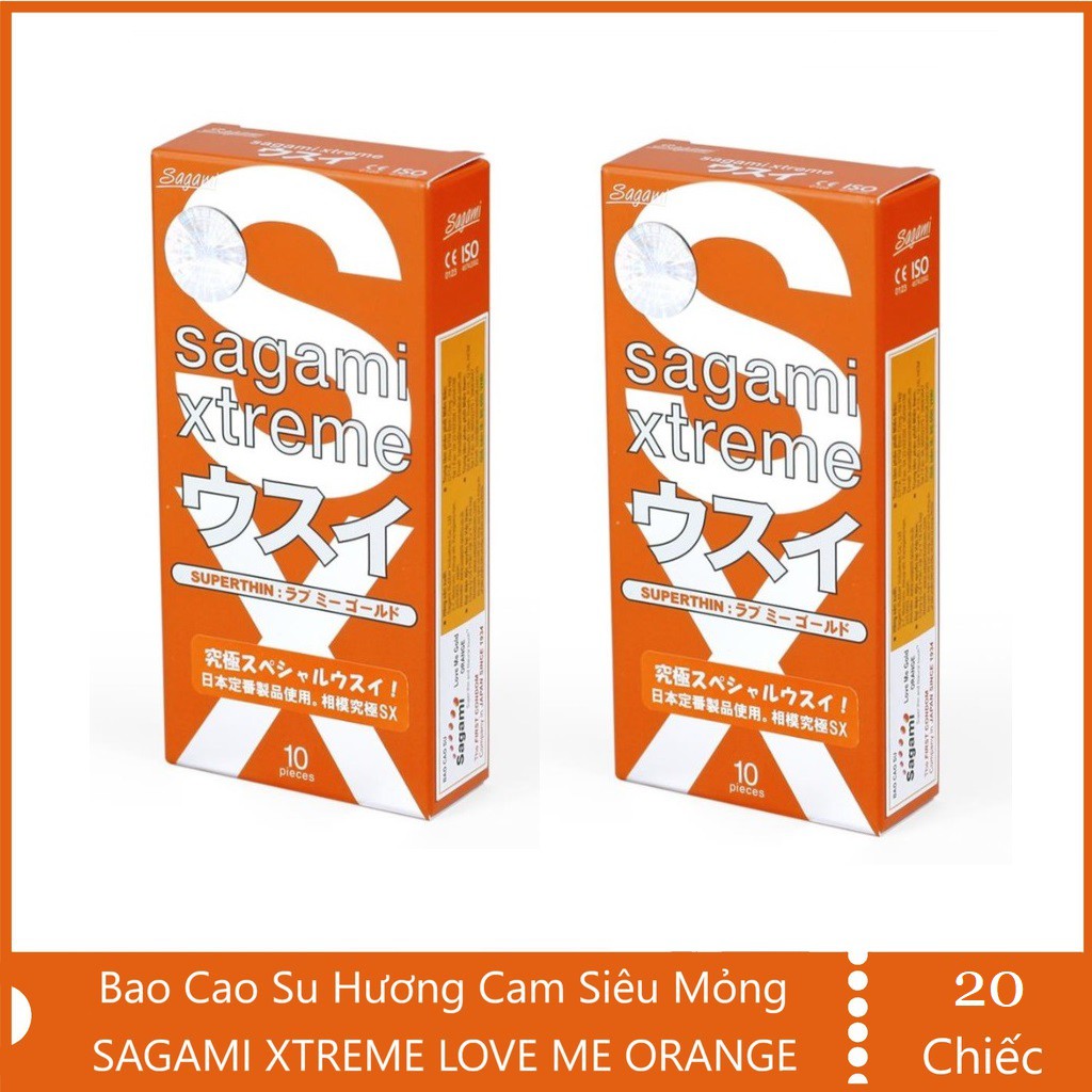 [Combo] Bao cao su siêu mỏng ôm sát cao cấp Sagami Xtream Orange - 20 chiếc