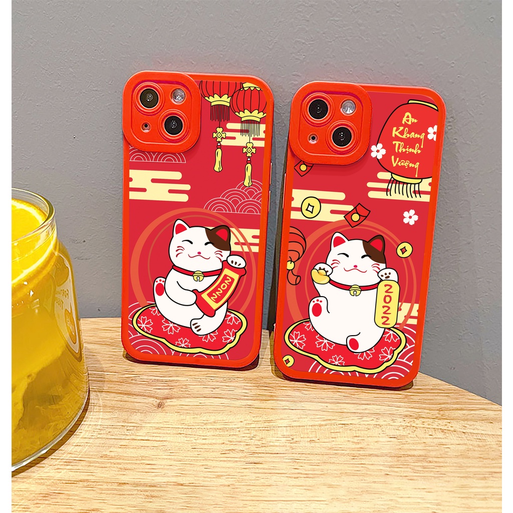 Ốp lưng iphone Mèo năm mới cạnh vuông 6/6plus/6s/6splus/7/7plus/8/8plus/x/xs/11/12/13/14/pro/max/promax/plus/shin/case