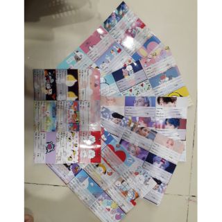 Nhãn vở bt21 1 bảng gồm 9 nhãn giá 7k