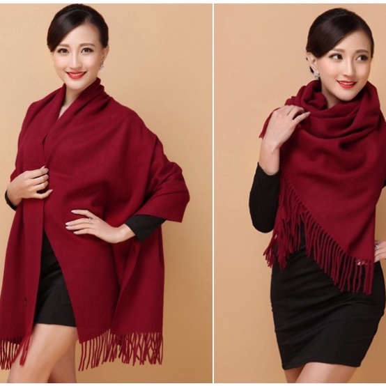 Khăn Quàng (Choàng) Cổ Cashmere Đơn Sắc Thời Trang