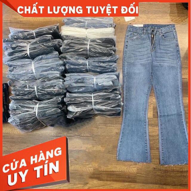 [hình thật] QUẦN JEANS ỐNG LOE ỐNG XẺ 1 bên- chất jeans đẹp xuất sắc