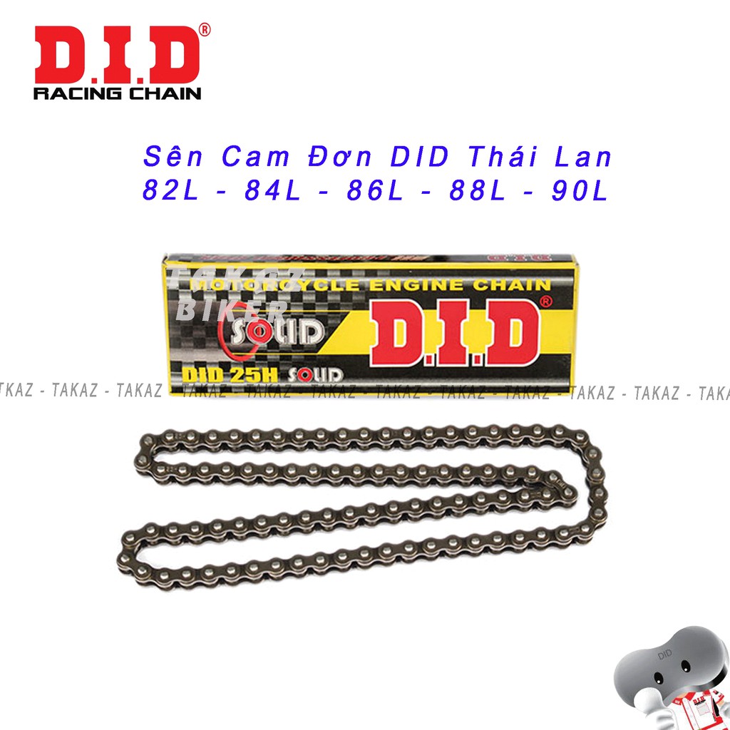 B1 Sên cam đơn DID 25H SOLID đủ loại chiều dài sên 62L - 82L - 84L - 86L - 88L - 90L dùng cho các dòng xe máy
