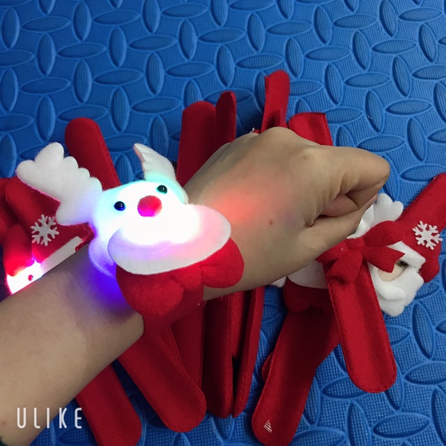 Vòng tay noel Vải Dạ có Đèn Led Phát Sáng, đồ dùng làm quà tặng học sinh trong dịp giáng sinh cho bé N064