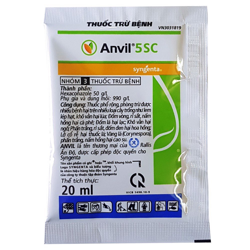 Anvil 5SC 20ml- - Thuốc đặc trị phấn trắng, rỉ sắt, đốm lá trên hoa hồng, lan..