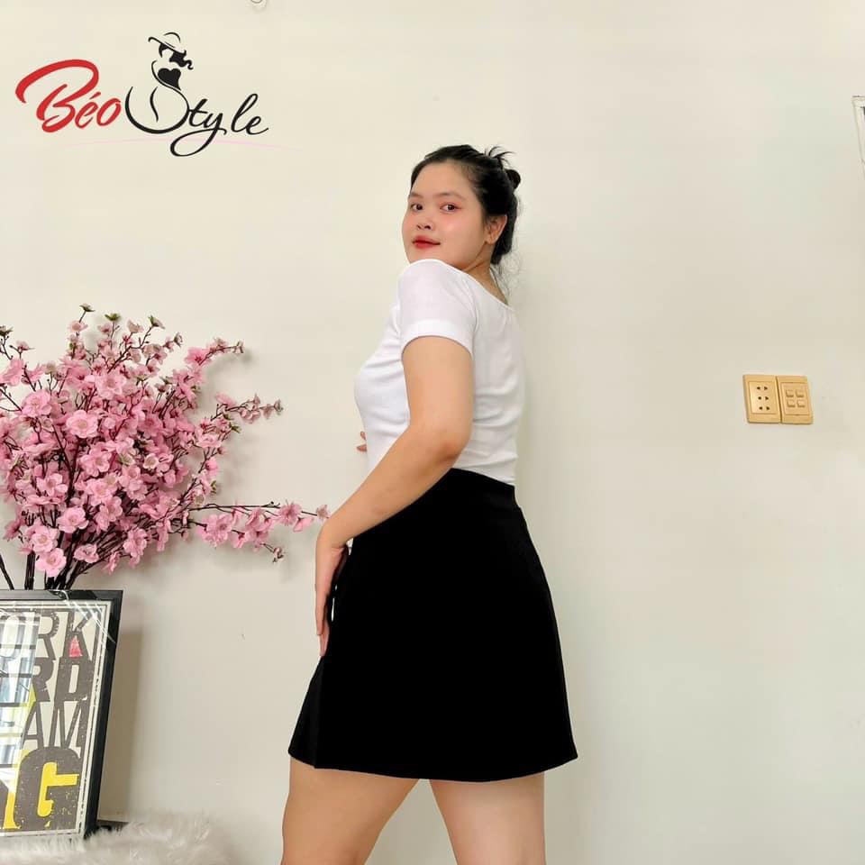 BIGSIZE nữ chân váy công sở chữ A xẻ tà  CVBS006 beostyle cho người béo mập 40-100kg
