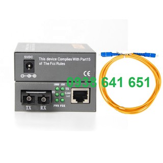 2 Dây Nhảy Quang + Bộ Chuyển đổi quang điện Netlink 1GB Single mode dùng 2 sợi quang, giá rẻ. BH 12 tháng