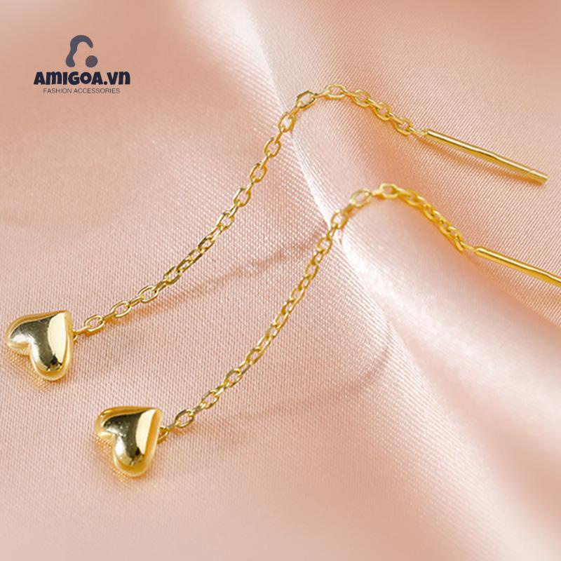 ✨✨Đôi bông tai dây dài mặt hình trái tim phong cách Hàn Quốc dành cho nữ