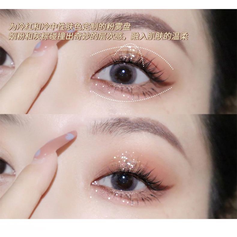 Maffick Bảng Phấn Mắt Bốn Màu nude / Cà Phê / Sữa / Ánh Ngọc Trai Nhỏ Gọn Dành Cho Nữ Sinh