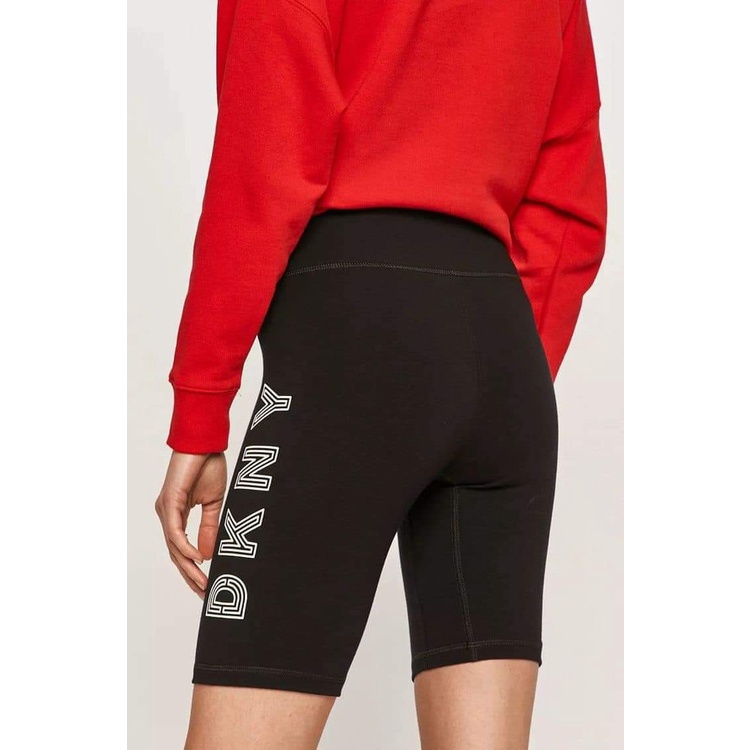 Quần biker lưng cao DKNY Track logo kẻ gạch trắng DP0S4748