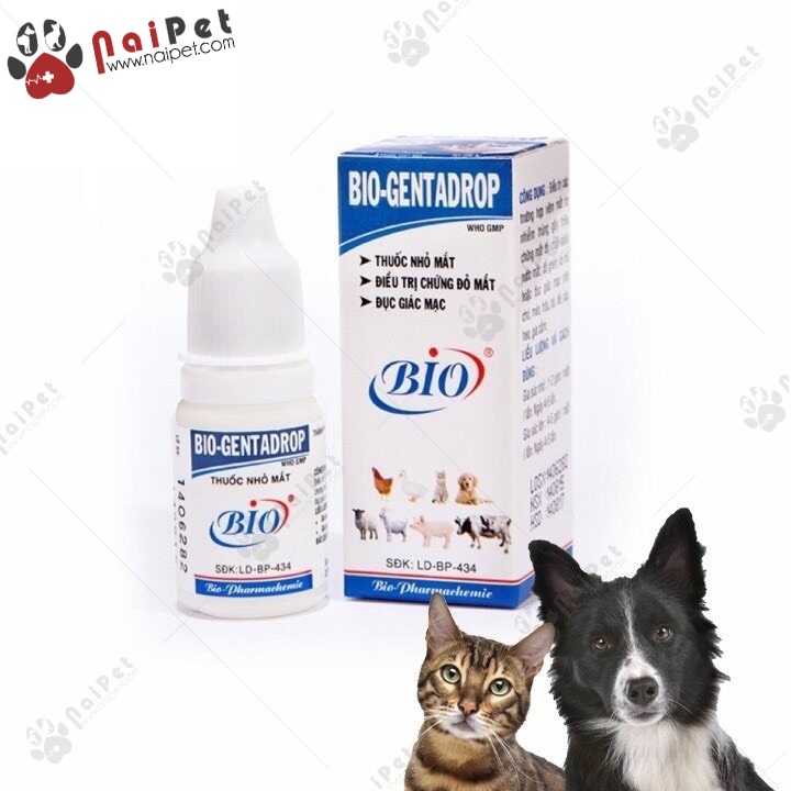 Nước Nhỏ Mắt Bio Gentadrop 10ml Cho Thú Cưng Chó Mèo